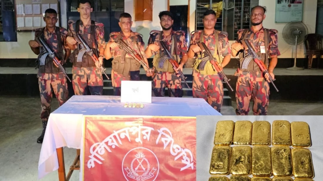 সীমান্তে ৮ কেজি স্বর্ণের বার ফেলে ভারতে পালালো পাচারকারী