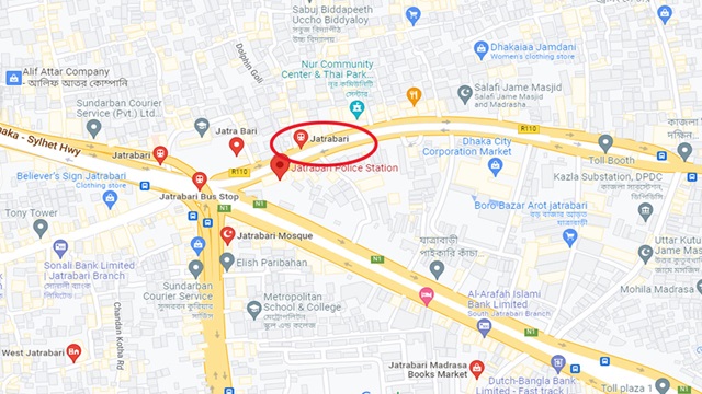 যাত্রাবাড়ীতে দুই বাসের মধ্যে চাপা পড়ে যুবকের মৃত্যু