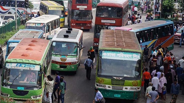 লকডাউনে গণপরিবহন বন্ধ ঘোষণা