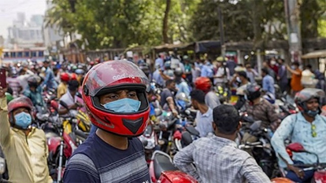ঢাকায় মোটরবাইক চালকদের বিক্ষোভ
