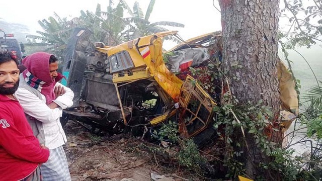 গাছে ট্রাকের ধাক্কা, চালকসহ নিহত ২
