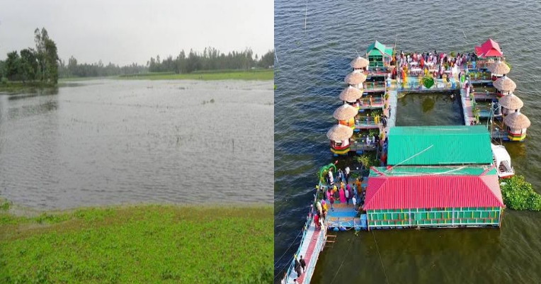 সবুজে মোড়া নীল জলে ভরা এক প্রাকৃতিক সৌন্দর্যের স্বর্গরাজ্য