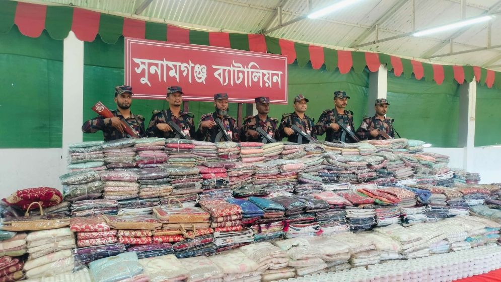 সুনামগঞ্জে টাস্কফোর্সের অভিযানে ১ কোটি ৫৭ লাখ টাকার চোরাই মাল জব্দ