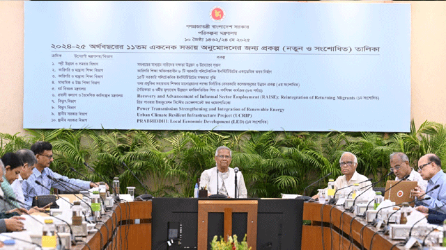প্রধান উপদেষ্টার সভাপতিত্বে একনেক সভা অনুষ্ঠিত
