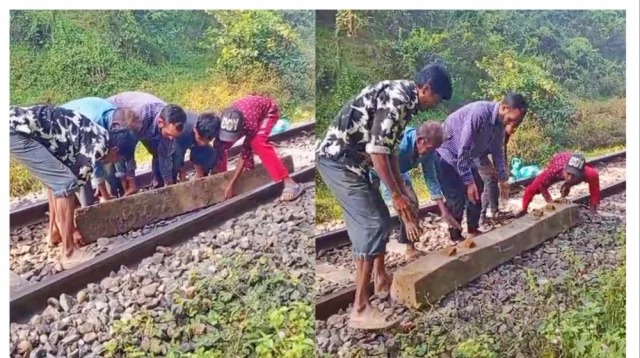 কমলগঞ্জে রেললাইনে স্লিপার ফেলে দুর্ঘটনার চেষ্টা
