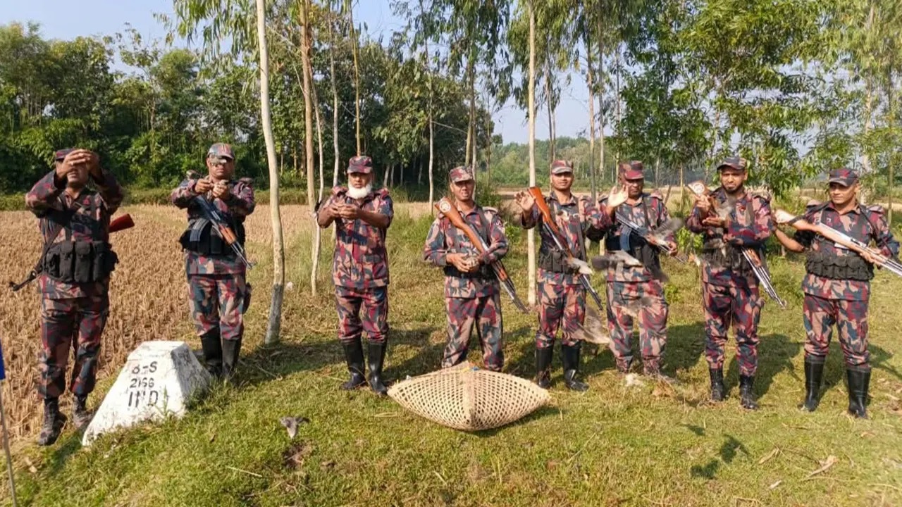 ফেনীর পরশুরামে ৯০টি শালিক পাখি উদ্ধার ও অবমুক্ত করেছে বিজিবি
