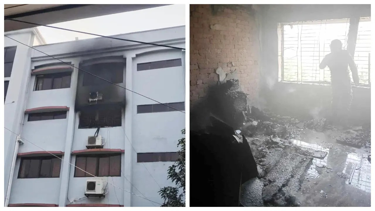 খুলনায় সিআইডি সদর দপ্তরে আগুন