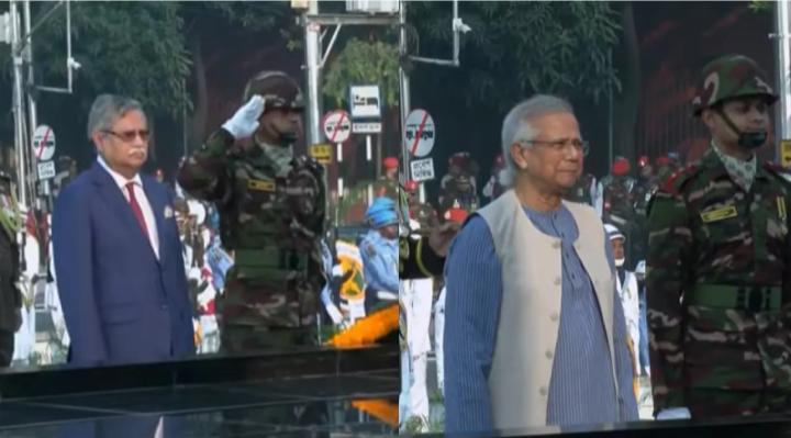 শিখা অনির্বাণে রাষ্ট্রপতি ও প্রধান উপদেষ্টার শ্রদ্ধা
