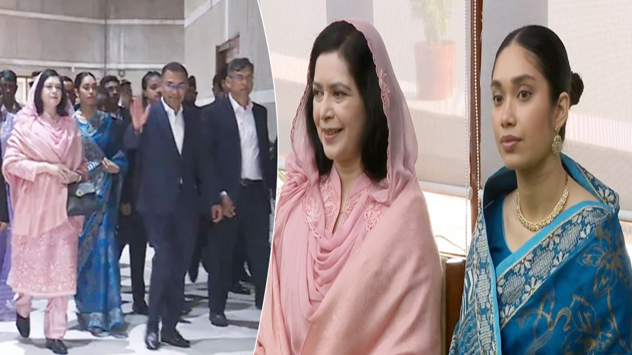 শাড়ি পরে বাবার শপথপাঠ অনুষ্ঠানে হাজির জাইমা রহমান