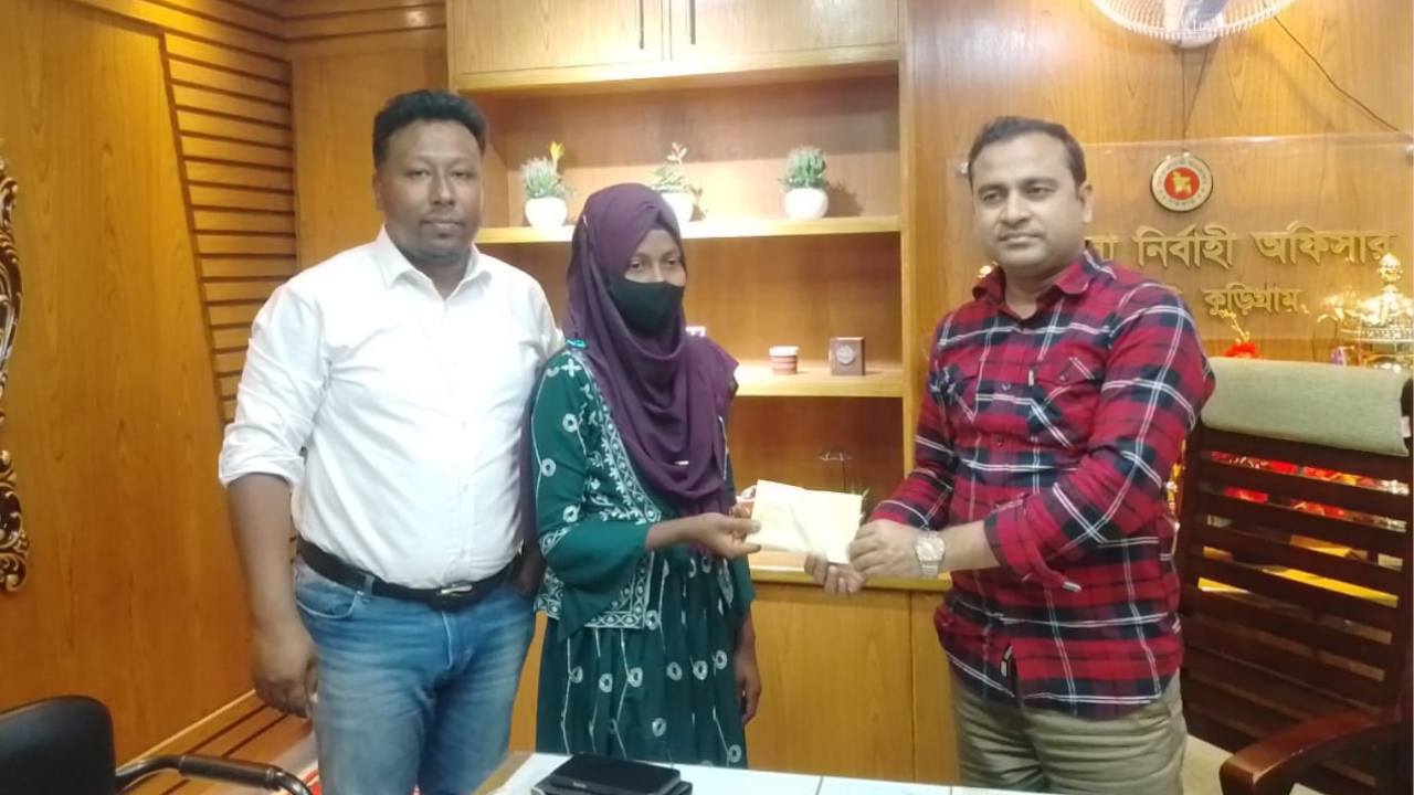 ইউএনও  আল ইমরানের মানবিক উদ্যোগে ক্যান্সার আক্রান্ত হোমায়রার পাশে দাঁড়ালেন