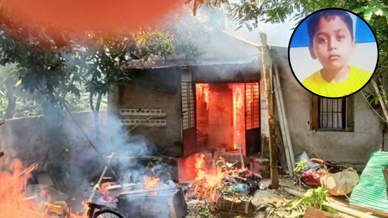 শিশু জিসান হত্যার ঘটনায় বিক্ষুব্ধ জনতার হামলা: ঘরে আগুন, তিনজন গ্রেপ্তার
