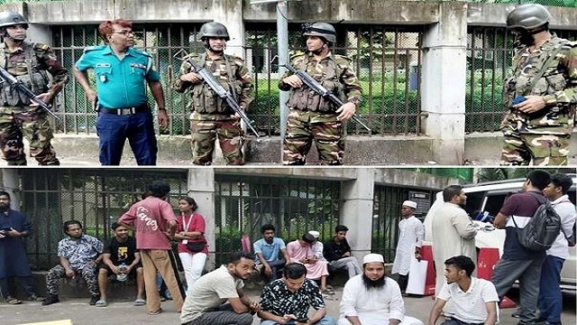 ফজলুর রহমানের বাসার সামনে বিক্ষোভ, সেনা মোতায়েন