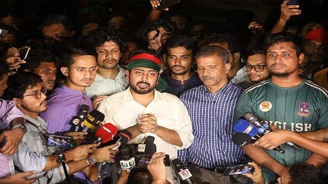 অন্তর্বর্তীকালীন সরকারের প্রাথমিক তালিকা রাষ্ট্রপতির কাছে : সমন্বয়ক নাহিদ
