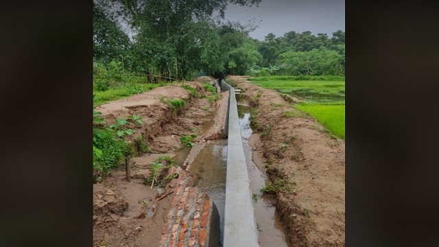 দোয়ারাবাজারে নির্মাণ কাজ শেষ হওয়ার আগেই ভেঙ্গে পড়ছে ড্রেন