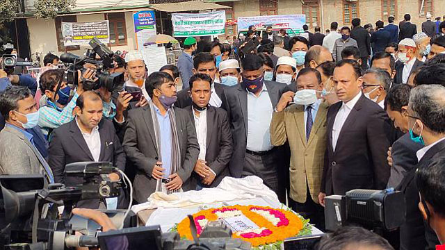 সাংবাদিক মিজানুর রহমানের প্রথম জানাজা সম্পন্ন