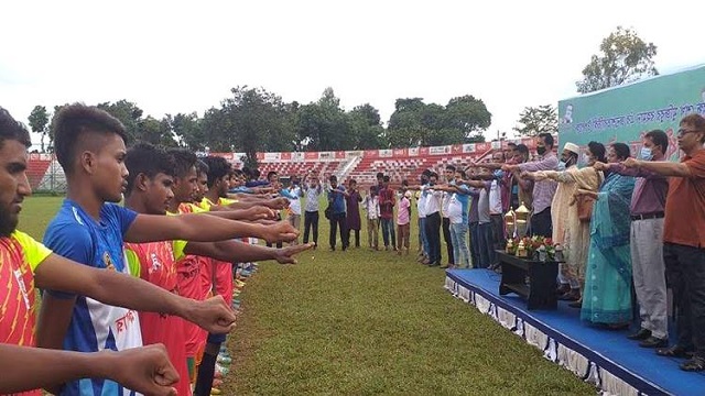নীলফামারীতে খেলোয়াড়দের মাদক বিরোধী শপথ