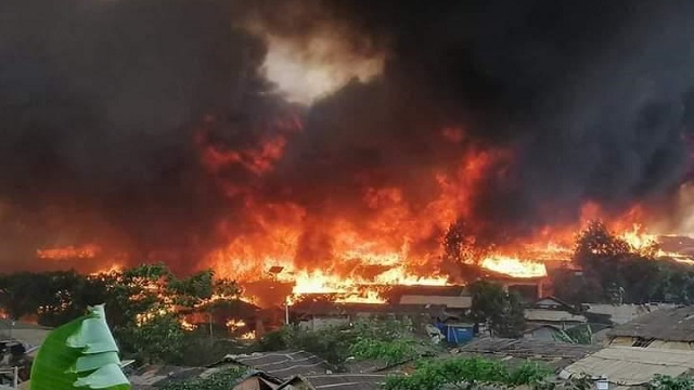 কক্সবাজারে উখিয়ার রোহিঙ্গা ক্যাম্পে আগুন