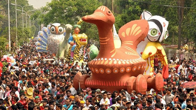 মঙ্গল শোভাযাত্রা হবে এবার ১০০ জনকে নিয়ে