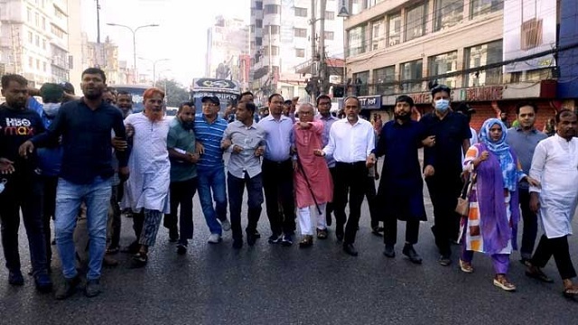 রামপুরা সড়কে রিজভীর নেতৃত্বে শুরু হলো পিকেটিং!