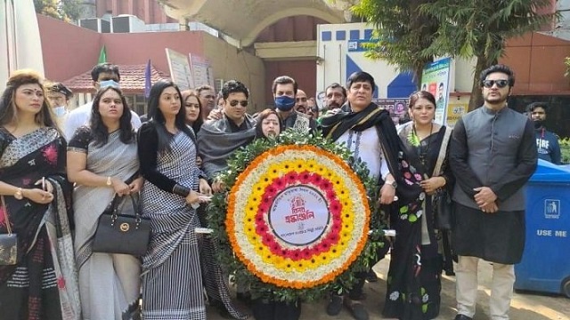 ভাষাশহীদদের প্রতি শ্রদ্ধা নিবেদন চলচ্চিত্র শিল্পী সমিতির