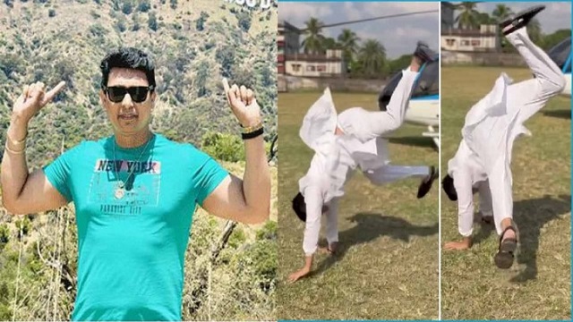 এবার ডিগবাজি দিয়ে হেলিকপ্টারে  জায়েদ খান!