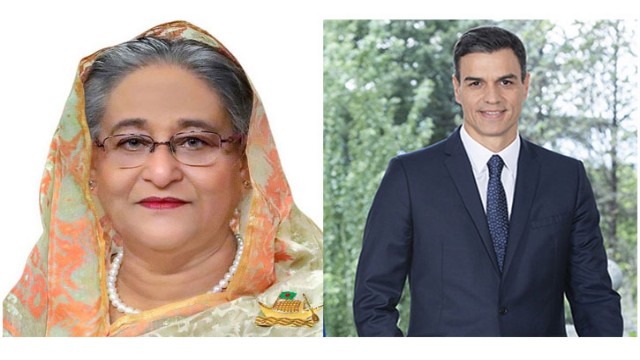 বাংলাদেশের প্রধানমন্ত্রী ও স্পেনের প্রেসিডেন্টের শুভেচ্ছা বিনিময়