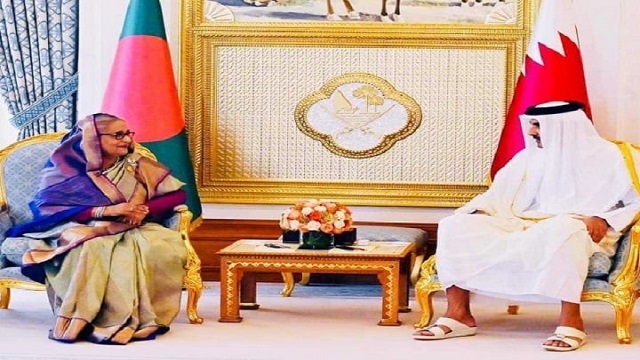 কাতারের আমিরের সঙ্গে প্রধানমন্ত্রীর সাক্ষাৎ