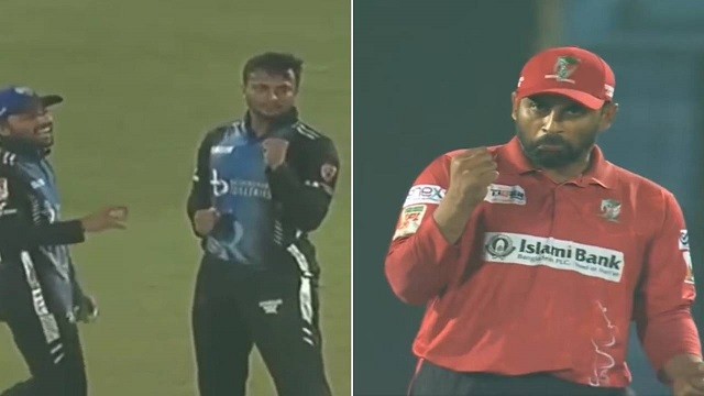 সাকিবের আউটে তামিমের ব্যাঙ্গাত্মক উদযাপন