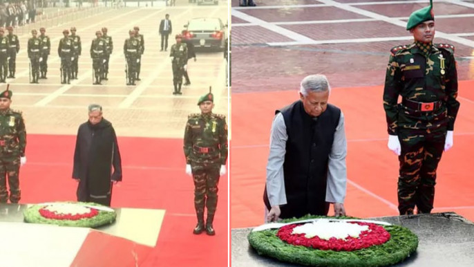 শহীদ বুদ্ধিজীবীদের প্রতি রাষ্ট্রপতি-প্রধান উপদেষ্টার শ্রদ্ধা