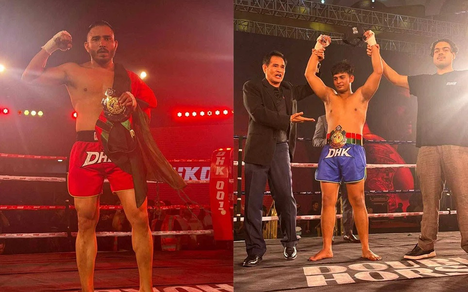Rashed, Omeo win Championship Belts in Muay Thai tournament