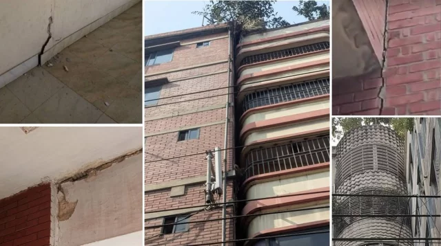 ভূমিকম্পে রাজধানীর বিভিন্ন জায়গায় ভবন হেলে পড়েছে