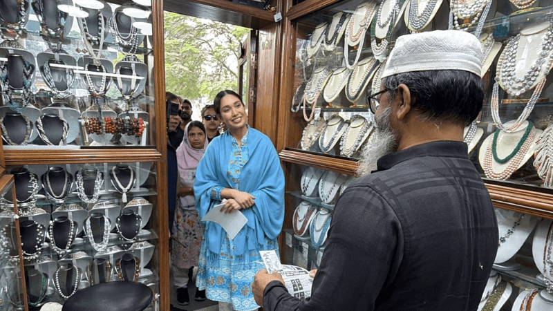 Zaima campaigns for Tarique in Dhaka-17