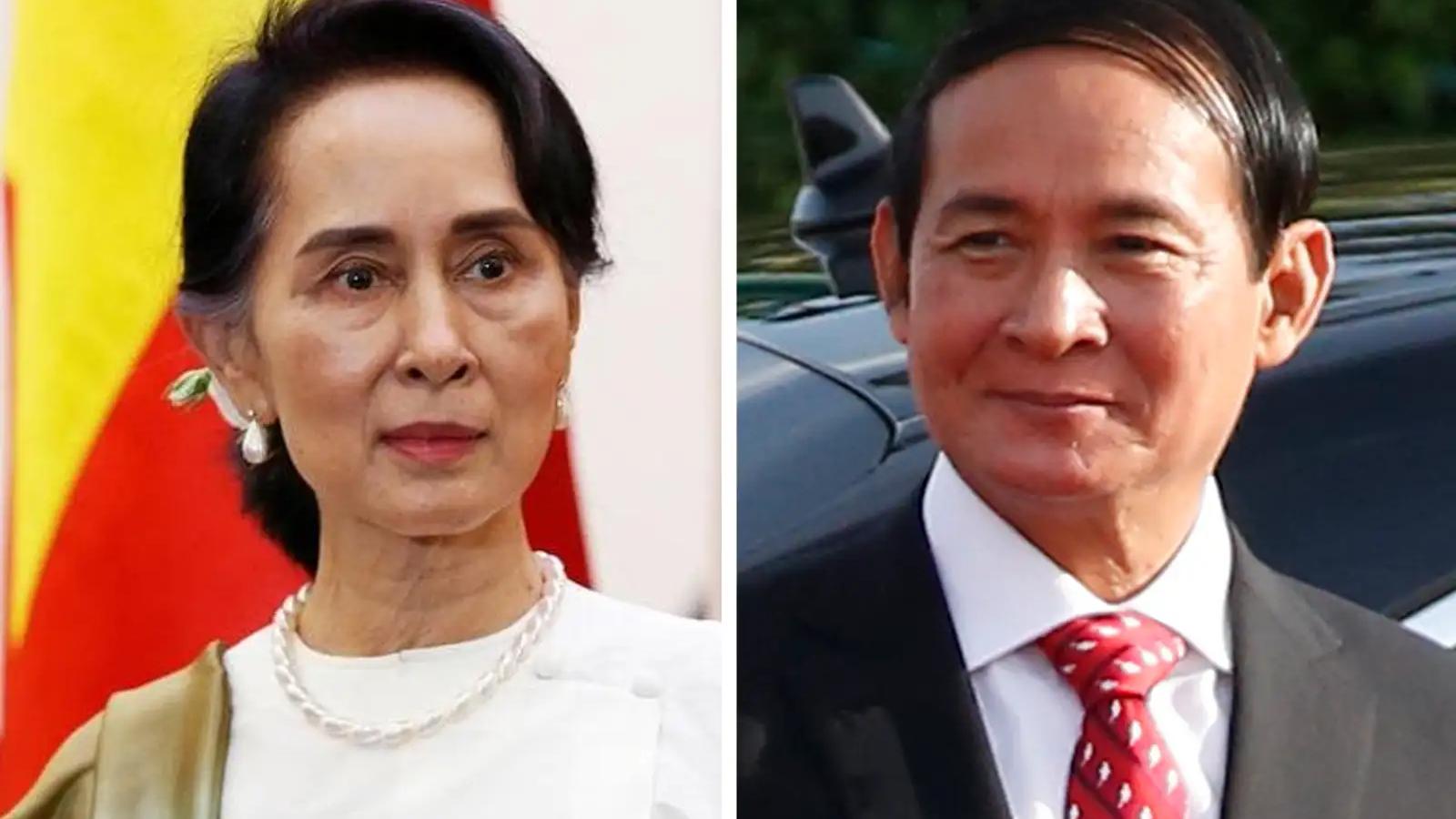 Myanmar reduces Suu Kyi's sentence, frees former president