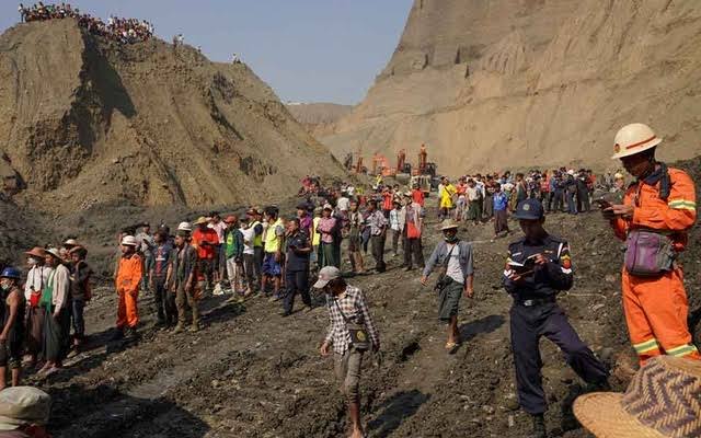 At least 50 dead in landslide at Myanmar jade mine