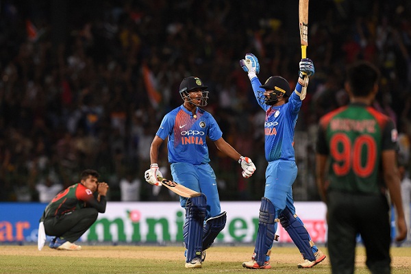 India clinch title with Karthik's last-ball six