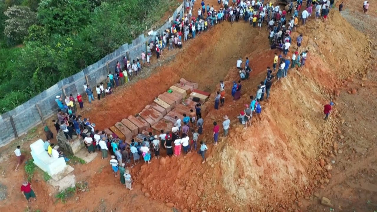 Myanmar digs mass grave after deadly mine landslide
